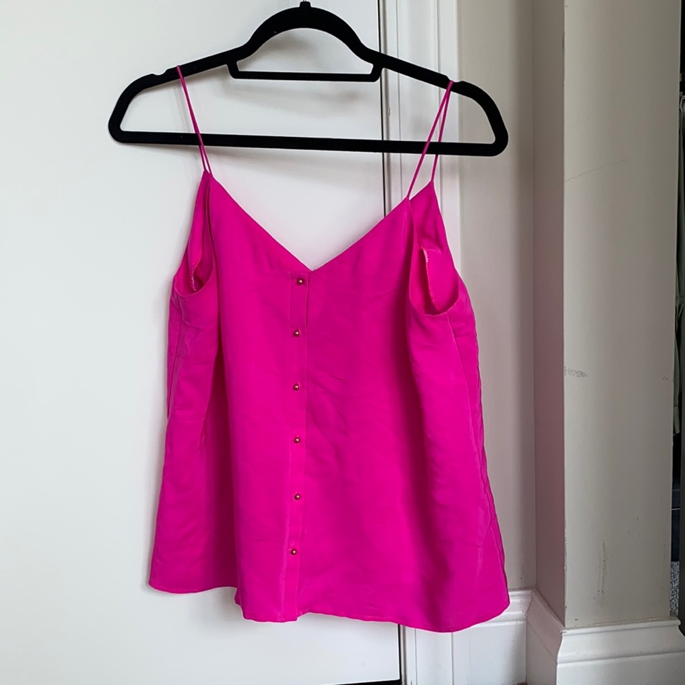 Amanda Uprichard Hot Pink Silk Tank